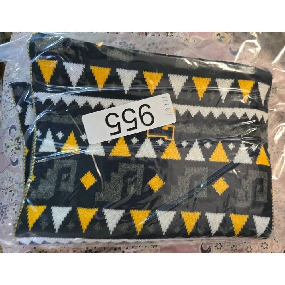 Southwestern Pattern Acrylic Scarf By The Game W/ Yellow N Logo